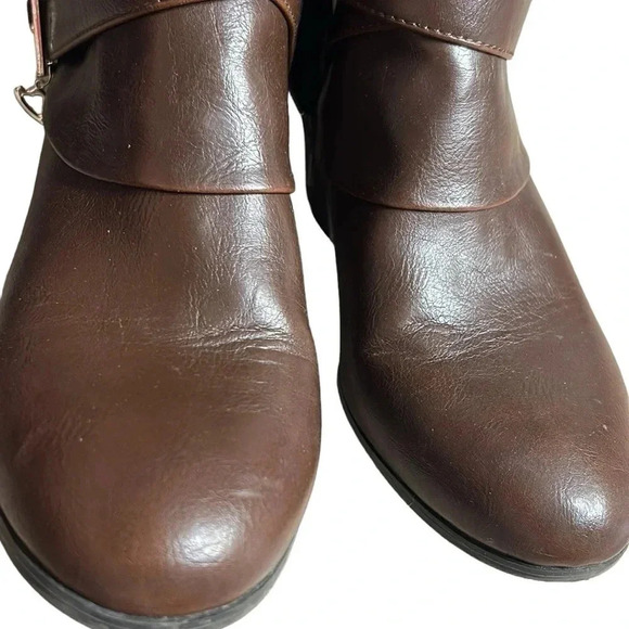 Thalia Sodi ankle booties woman 9M .Brown square heel ,round toe, EC - Picture 8 of 16